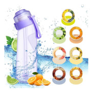 Luftvattenflaska med smakpod 650ML Smakvattenflaska Startset Fruktsmak Vatten C Lila