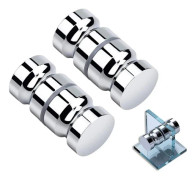 Badrumsdörrhandtag, 2 Delar Glasduschdörrknopp, Duschdörrhandtag i Aluminiumlegering för Badrum Kontor Hotell