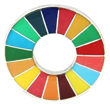 17 färger UN SDG Pin-emblem (guld, silver)