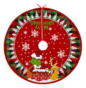 1 ST Julklappströja 36 Tum Storlek Liten Snörning Röd Grön Buffelrutig, Snöflingor Hund Rustik Heminredning