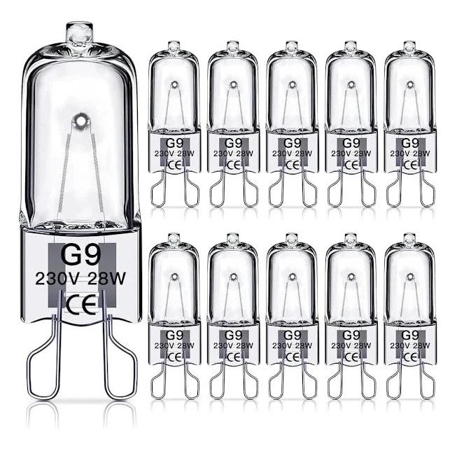 |HH|G9 Halogenlampor 28W, 230V, 10-pack 28W