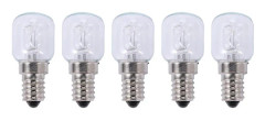 /HH/5x E14 Högtemperaturlampa 500 Grader 25w Halogen Bubbelugnslampa E14 250v 25w Kvartsglödlampa