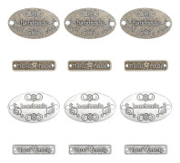 88 st Handgjorda Metallbrickor 2 Former Tibetansk Legering Handgjorda Etiketter Hänge Pärlberlock Metall Etikettbrickor Skyltar