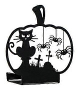 Halloween Metall Värmeljushållare Urholkad Läskig Fladdermus Katter Järn Ljusstake Ljusstakar för Heminredning_xx B