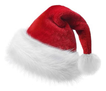 Jultomtehatt för Vuxna Unisex Röd Sammet Extra Tjock Julhatt