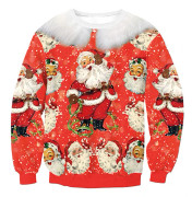 Julkofta dam, långärmad tröja, julmotiv White Collar Santa White Collar Santa White Collar Santa L