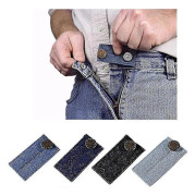 /HH/ Elastiska midjeförlängare 4 st Justerbara midjebandsförlängare för män och kvinnor Jeans Byxor Knappförlängningsset
