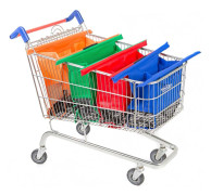 Trolley Bags Återanvändbara Shoppingväskor - Set med 4 Väskor för Normala Stormarknadsvagnar