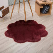 Konstgjord fårskinnsmatta, Syntetiskt fårskinn Fluffig Mjuk Lyxig Ull Soffmatta Kudde Dekorera Ditt Vardagsrum och Sovrum (45cm, Mörkröd)