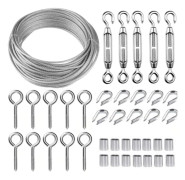 30M/2mm Rostfritt Stål Vajer Kit med M5 Spännare för Växter, Klädlina, Räcken [YDE]
