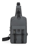 En-axlad affärsbröstväska för pojkar - utomhus nylon bröstväska för mellanstadieelever grey