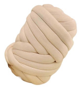 Armstickningsgarn för tjocka flätade knutplädar DIY, mjukt tvättbart tubgarn - lingling} Beige