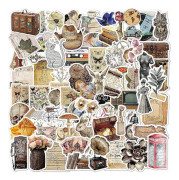 100 st Vintage Estetiska Dekaler, Cottagecore Dekaler, Retro Dekaler för Journalföring och Scrapbooking, Vinyldekaler för Barn Tonåringar Vuxna
