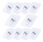 10-pack självhäftande bildkrokar, transparenta bildklisterkrokar, ingen borrning bildhängare, självhäftande bildhängare