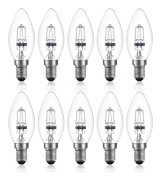 42w E14 C35 Dimbar Halogenlampa Ac 220-240v Varmvit 2700k E14 Transparent Halogenljuskälla (10-pack)
