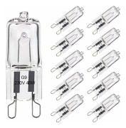 G9 Halogenlampa 40W Dimbar Varmvit 480LM 230V, 10-pack, Kompatibel med Philips, 300°C Värmebeständig