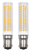 2-pack B15d LED-lampor 7W (motsvarar 75W-90W), varmvit 3000K, 890lm, 220V-230V, energiklass E, för vägglampor och ljuskronor-FY-