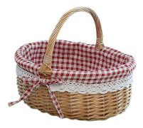 Presentkorgar i rotting Tom Oval Pil Vävda Picknickkorg med Handtag Bröllopskorg Liten