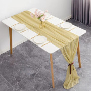 Triumph Chiffon Bordslöpare - Bröllopsbordsdekoration - Födelsedagsdekoration - Guld - 300 x 70 cm - Modern
