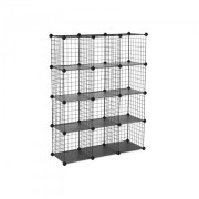 Bultlöst hyllsystem med 12 gallerkuber, 93 x 123 x 31 cm