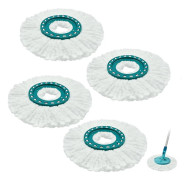 4 Ersättningsmopphuvuden Kompatibla med Leifheit Clean Twist Disc Mopp, Mikrofiber Ersättningsmoppdukar