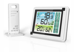 /EA/(En till en) Trådlös temperatur- och luftfuktighetsmätare för färgskärm inomhus och utomhus
