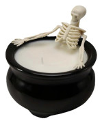 Skelettljus, Halloweendekoration - Långbrinnande sojavaxljus med gotisk design, vintage bondgårdsdekoration för hem inomhusrumsbord white