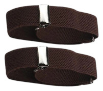 Elastiska Armband för Män och Kvinnor, Justerbara Ärmhållare med Hängsmycke, Stretchiga Armband för Formell och Vardaglig Klädsel, Trendiga Ärmar Coffee