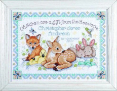 Tobin Design Works Woodland Animals Baby Brodery Chart - 2431