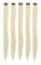 5 st Straight Hair Extension Clip Ljus Färg 55 cm Hårförlängning Hårstycke för Cosplay Party Beige