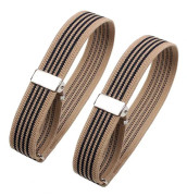 Elastiska Armband för Män och Kvinnor, Justerbara Ärmhållare med Hängsmycke, Stretchiga Armband för Formell och Vardaglig Klädsel, Trendig Ärm Beige