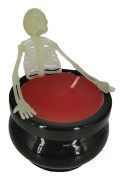 Skelettljus, Halloweendekoration - Långbrinnande sojavaxljus med gotisk design, vintage bondgårdsdekoration för hem inomhusrumsbord red