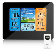 /EA/Trådlös väderstation, temperaturbarometer Digital inomhustemperaturbarometer för utomhusbruk med utomhusväckarklocka wi