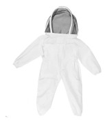 Biodlingskläder med handskar Barn Biodlingsdräkt - Bomull Långärmad, Barnskydd, Biodlingstillbehör (M, Vit)