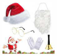/EA/##/5-pack Julhatt, Skägg och Peruk Set för Julfest##/