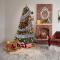 /EA/Vit och svart rutig jutesnöre julband (5 cm x 6 m) inslagningsband för jul