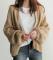 Fashionabel enfärgad stickad kort cardigan damjacka Khaki