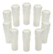 10 st Ljusmanschetter 30mm x 100mm Vit Plast Ljushållare Kompatibel med Ljuskrona Vägglampa【PL】