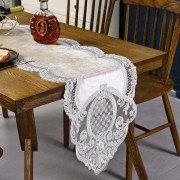 /EA/Blommig sammetslöpare elegant chic tvättbar bordsduk T