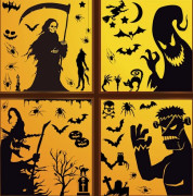 Halloween Fönsterdekaler Halloween Fönsterdekorationer Svart Jätte