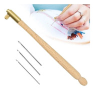 NY-Vit broderikrok med 3 nålar 1mm/1mm/1.2mm broderipärlor