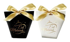 12 Delar Eid Mubarak Presentförpackning, Godis Små Presentförpackningar med Revben