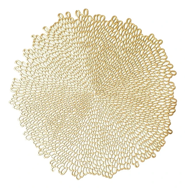 Pressade vinylbordsunderlägg (4-pack), 38 cm, guld