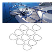/EA/10 st 316 rostfritt stål D-ringar 3 mm sömlösa svetsade halvringsringar surfbräda kajaktillbehör 15x12x3MM