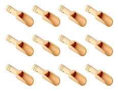 Mini Träskedar Mini Bambuskedar för Badsalt, Tesked, Tvättmedel