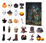 Halloween 3D Nedräkningskalender med 24 Dagar av Överraskningsleksaker för Barn[JUN]