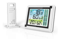 Trådlös väderstation för inomhus- och utomhusbruk, digital termometer, hygrometer, temperaturmätare, luftfuktighetsmätare, väderklocka, fuktmätare