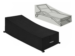 Skyddande överdrag, Vattentätt, Vindtätt, Anti-UV, 210D Oxford-tyg Skyddande överdrag för Solstol, Däckstol (210x75x40/80cm) – Svart