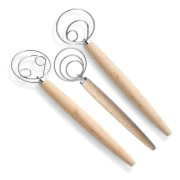 Danish Dough Whisk Bread Mixer, 3 Pcs Stainless Steel Dutch Whisk for Cake Dessert Bread Pizza Pastry