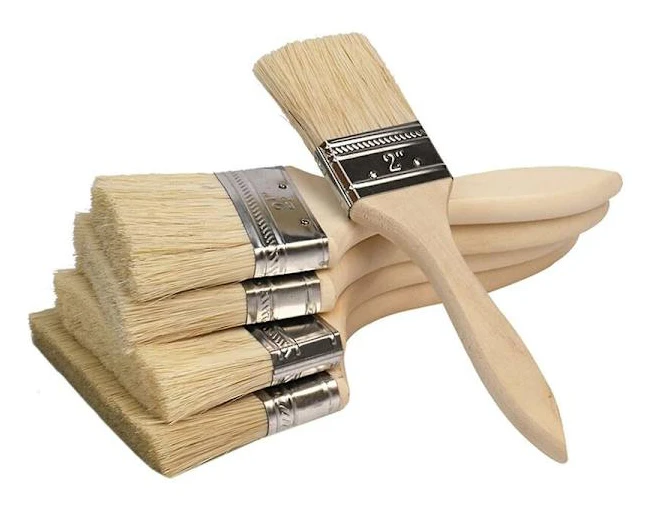 Paint Brushes Set of 5 with Wooden Handle, Premium Quality, for Wall Decor, for Cabinets, Chassis, Home Decor, Renovation Trim Edging (2 3 4 5 6 Inch)